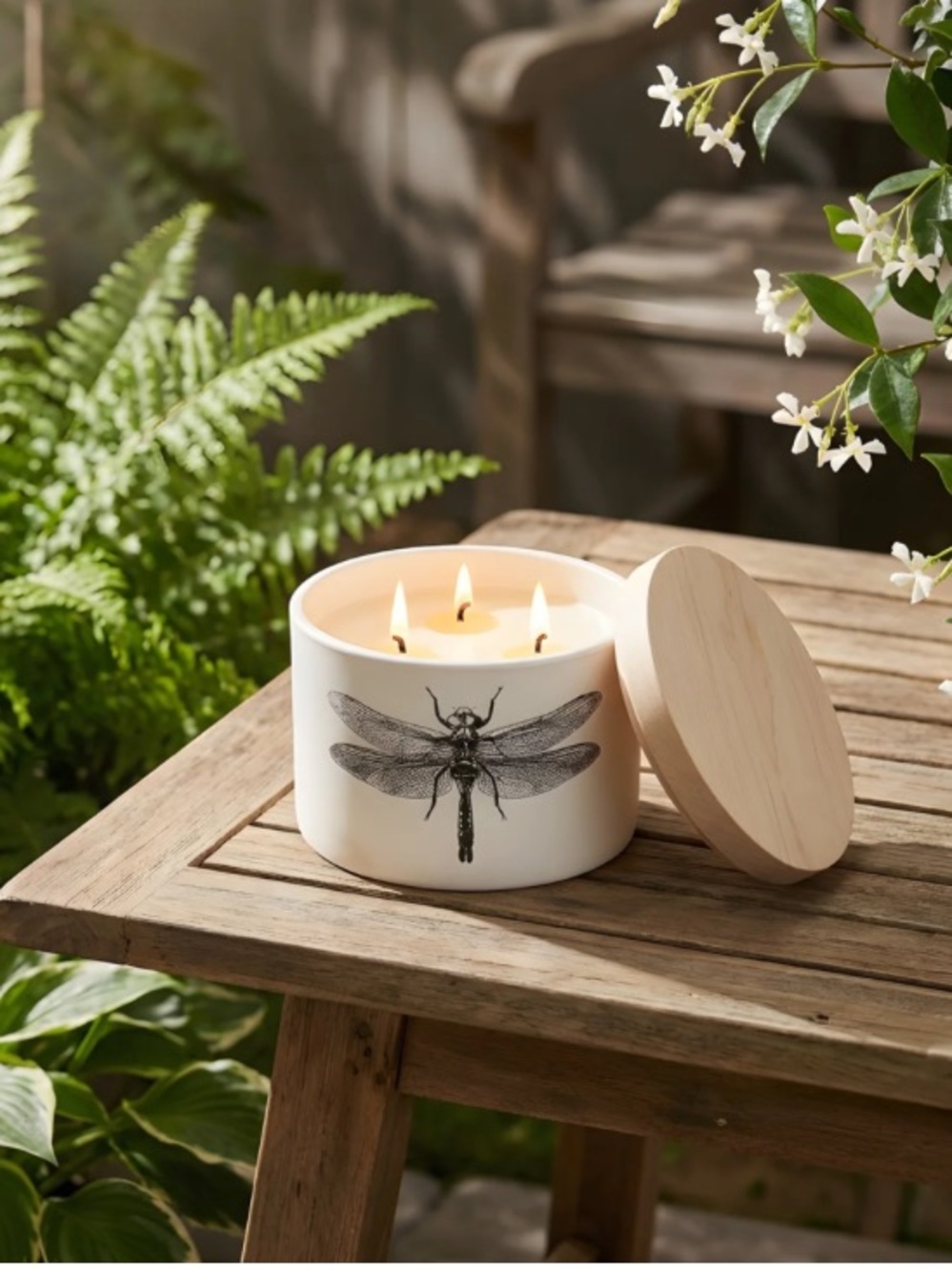 NWT Crate & Barrel Skeem Sea Salt Citronella Outdoor Patio Candle 3 Wick 80 Hrs